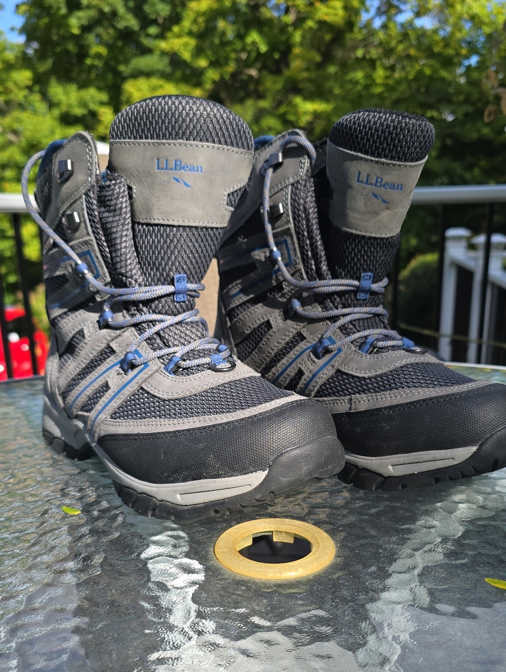 L.L. Bean Men's Gray and Blue Hiking Boots